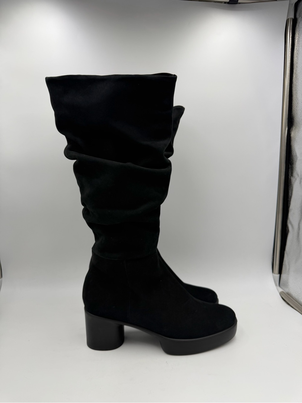 Ecco Black Slouchy Over-the-Knee Boots